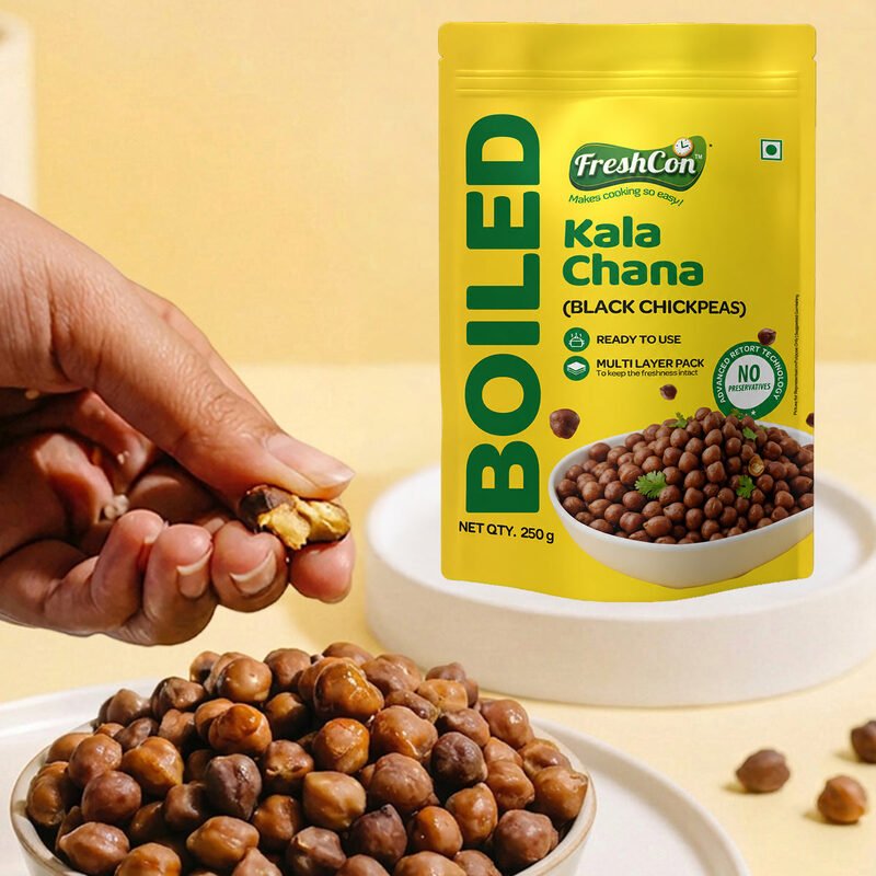 Freshcon boiled Kala Chana pack